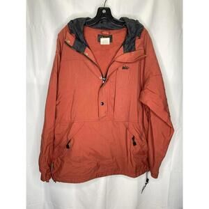 REI 1/2 Zip Pullover Brown Windbreaker Hoodie Sz Medium
